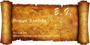 Bogye Izolda névjegykártya